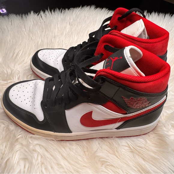 Nike Other - Nike Jordan 1 Mid Gym Red Black White Men's Basketball Shoes